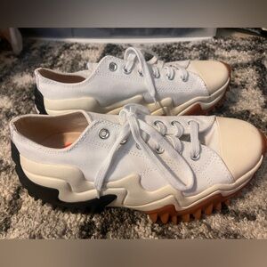 Converse White and Black Platform Shoes